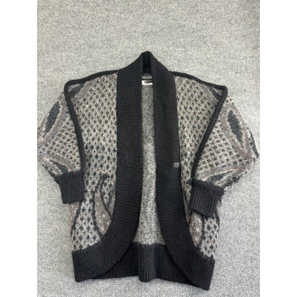 Vintage Pascali Mohair‎ Cardigan Women's M Open Front Oversized Pockets Design